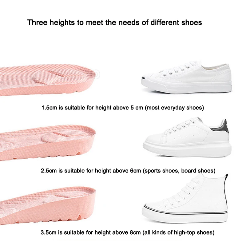 Стельки для увеличения роста женщин и мужчин мягкие дышащие вставки спортивной