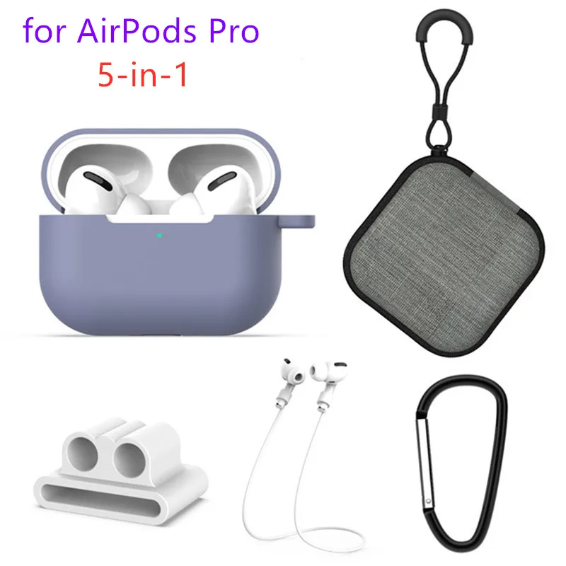 Мягкий силиконовый чехол 5 в 1 для наушников Apple Airpods Pro Air Pods 3 Airpodspro совместимый с