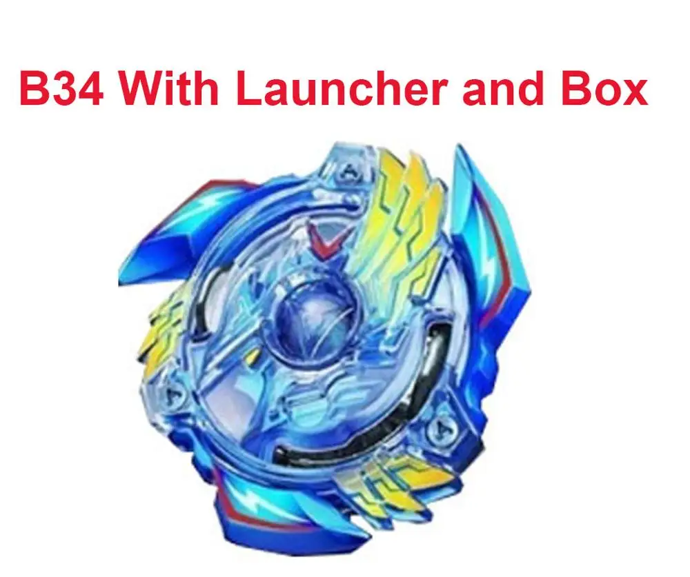 b34with box Новейший Золотой Beyblade Burst GT B140 B144 B145 с коробкой из металла Fusion God Spin Top игрушка подарок для мальчика - Цвет: b34with box