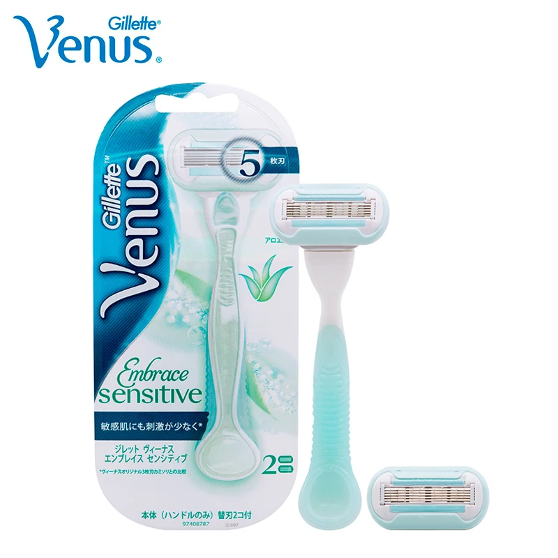 Gilltte,, Venus, бритва, Embrace, чувствительное бритвенное лезвие для женщин, бритье и Бритье волос, набор бритв, 5 слоев, острые лезвия