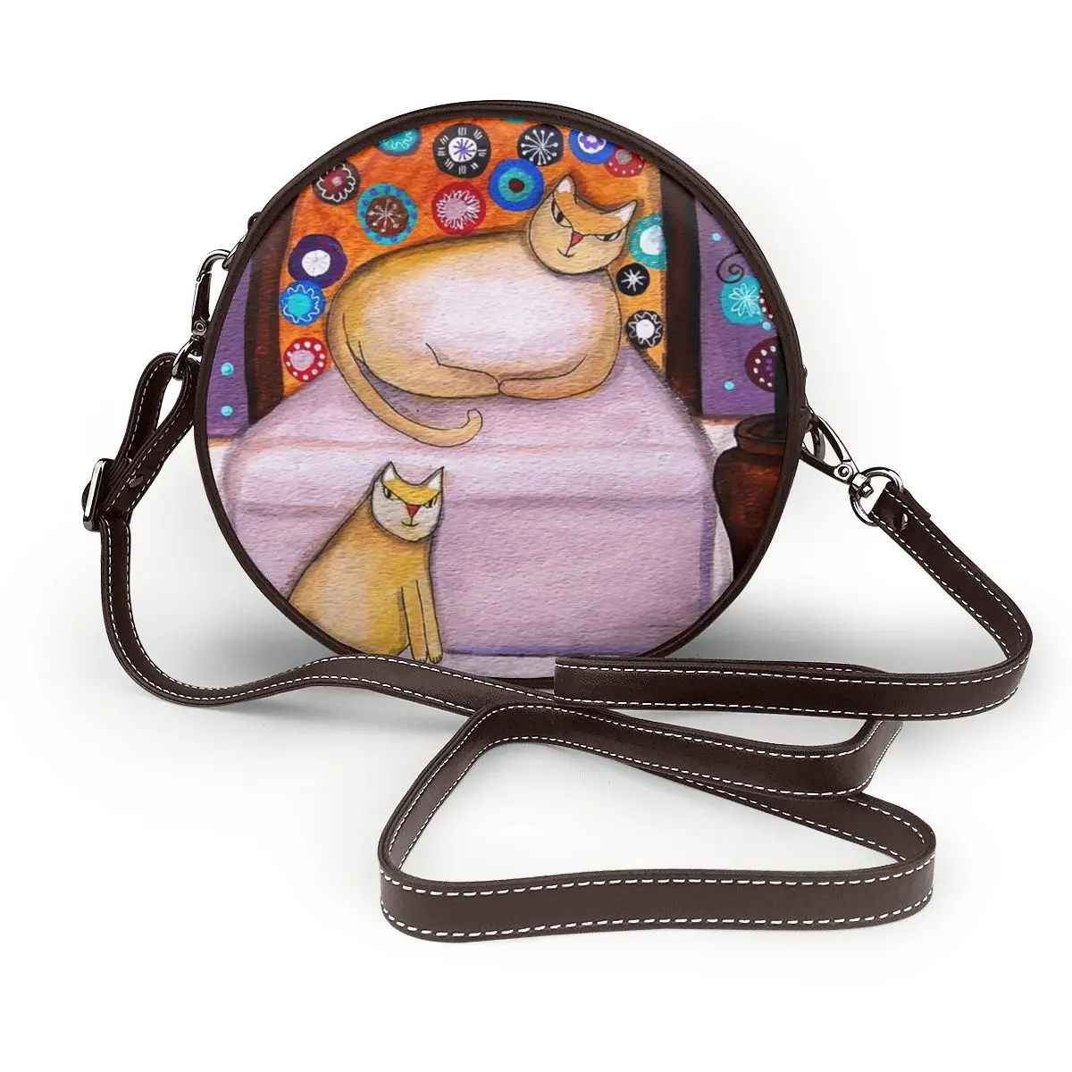 

Poodle Shoulder Bag Gifts Reusable Round Bag Leather Business Student Purse