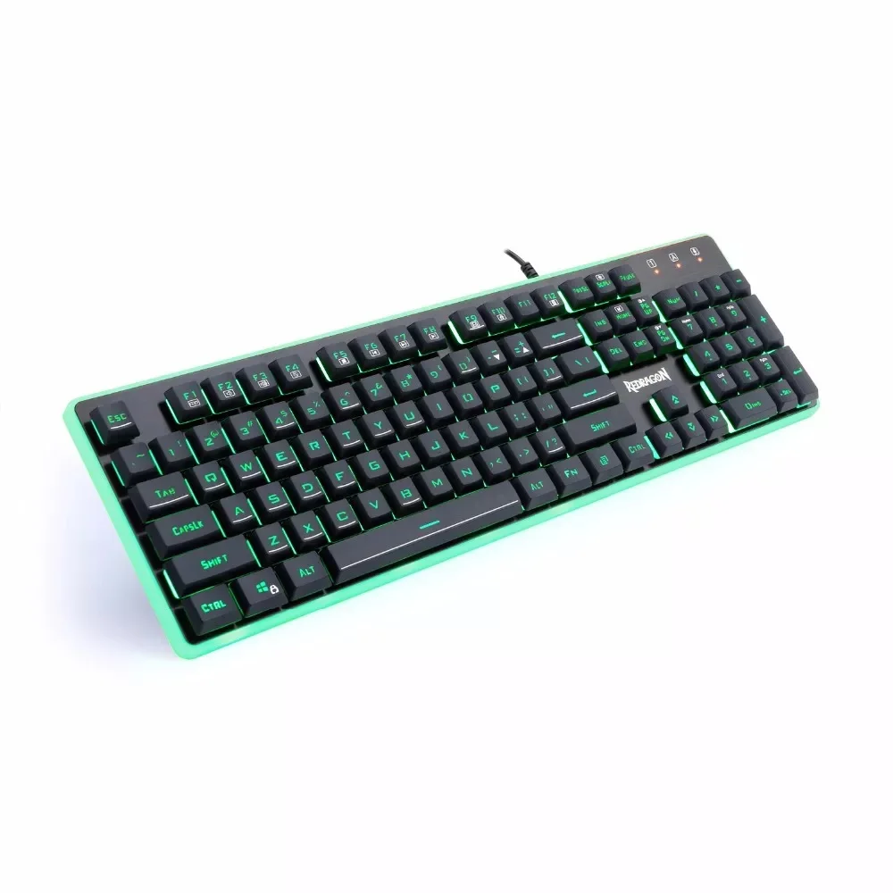 

Redragon – ergonomic gaming keyboard K509, USB membrane, 7 colors, backlit, LED keys, full key, anti-ghosting, 104 wired, for co