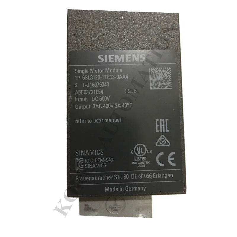 Флуоресцентный сервопривод серии Siemens S120 6SL3120-1TE21-0AA4 6SL3120-1TE21-0AC0 | Инструменты