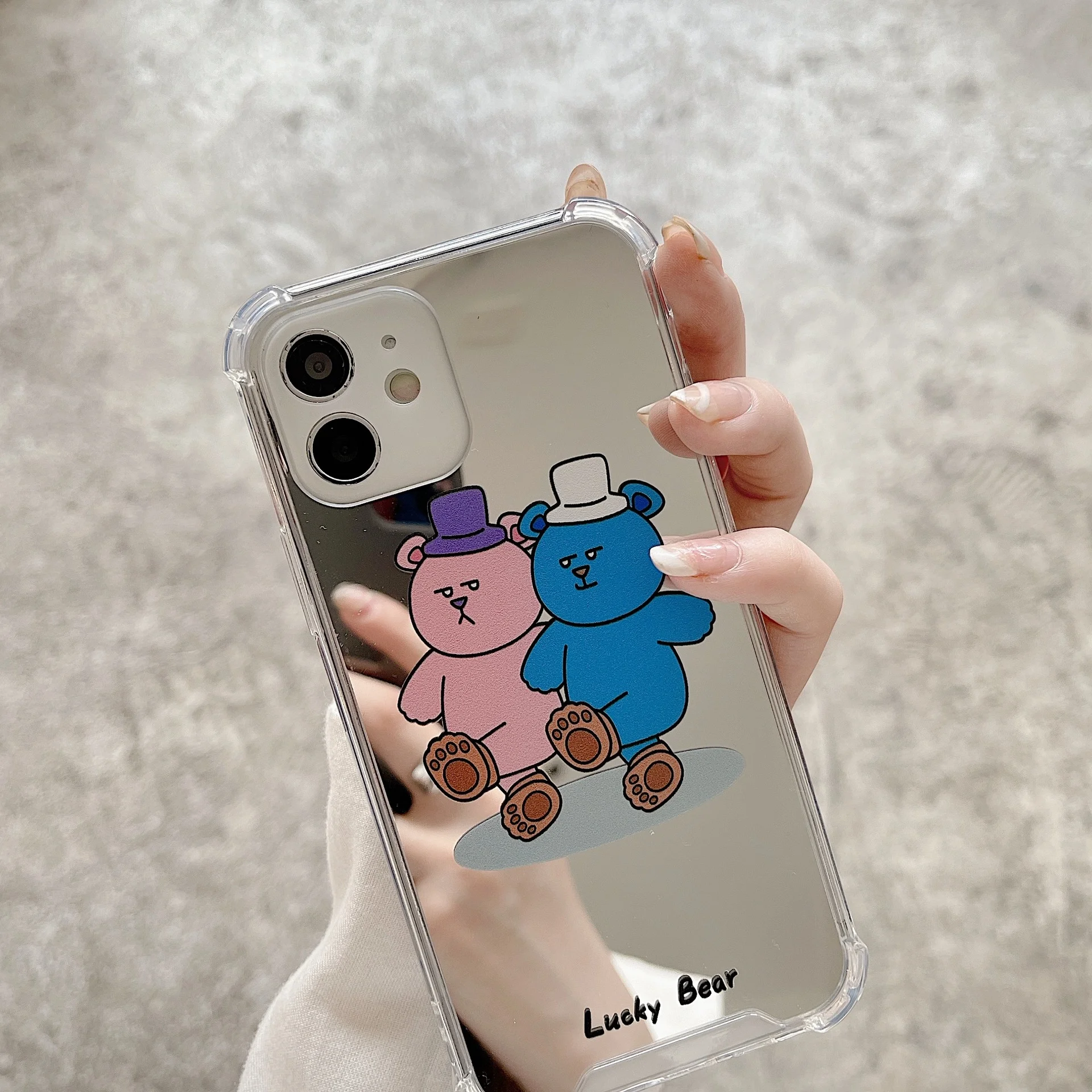 

Bear for iPhone 13promax case 11 apple 78plus mirror soft case xrxs cartoon x