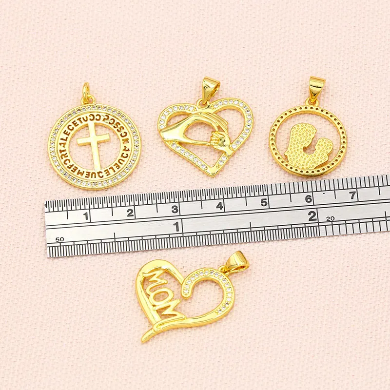 OCESRIO кубический цирконий золотое ожерелье-сердце амулеты для изготовления