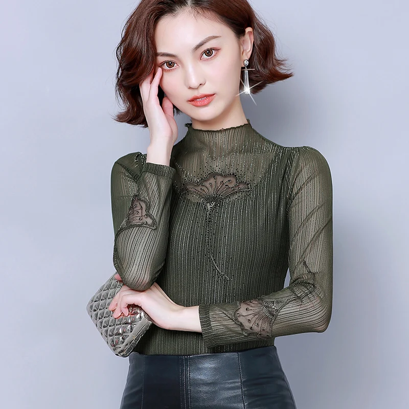 Осенние женские блузки корейская мода женская шелковая блузка OL рубашка плюс