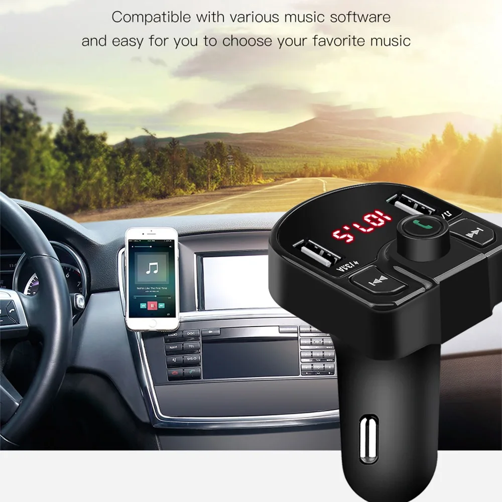 Bluetooth FM трансмиттер USB Aux модулятор автомобильный комплект громкой связи аудио mp3
