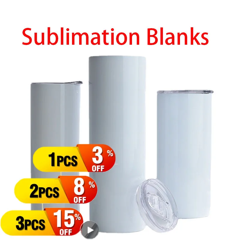 Сублимационные заготовки Kitdibar тонкий стакан оптовая продажа прямые чашки