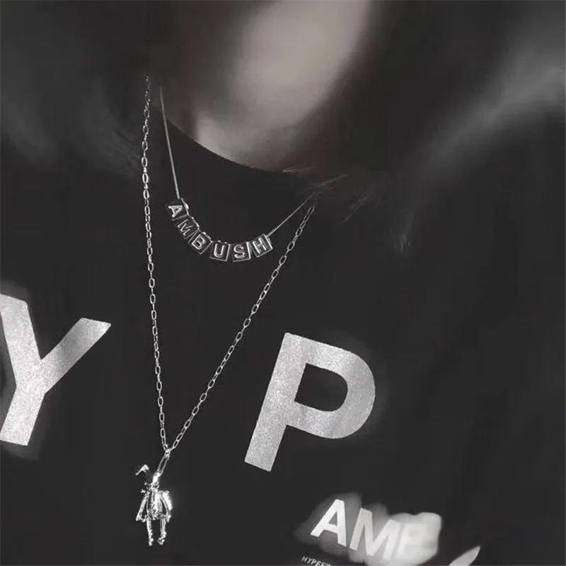 

HANGZHI 2021 NEW European and American stainless steel chain, English letter series necklace fashion trend