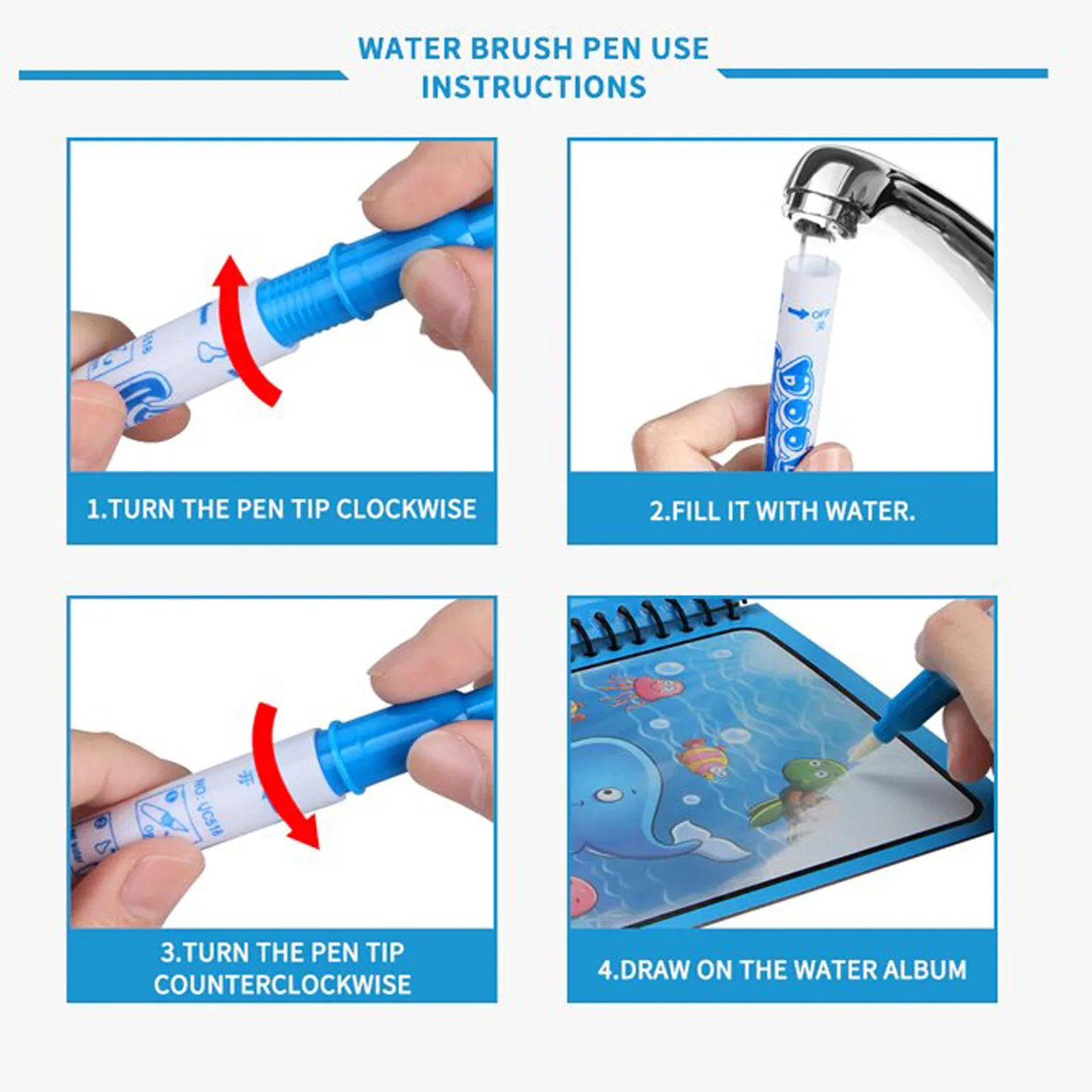 Игрушки для рисования Волшебная Водная раскраска космический корабль книга