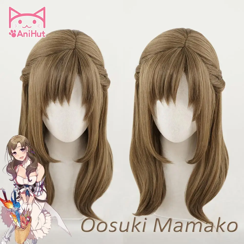 AniHut Oosuki мамако косплей парик аниме два хита мама синтетические коричневые волосы