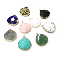 natural stone pendant water drop shaped faceted exquisite charms for jewelry making diy bracelet necklace earring accessories