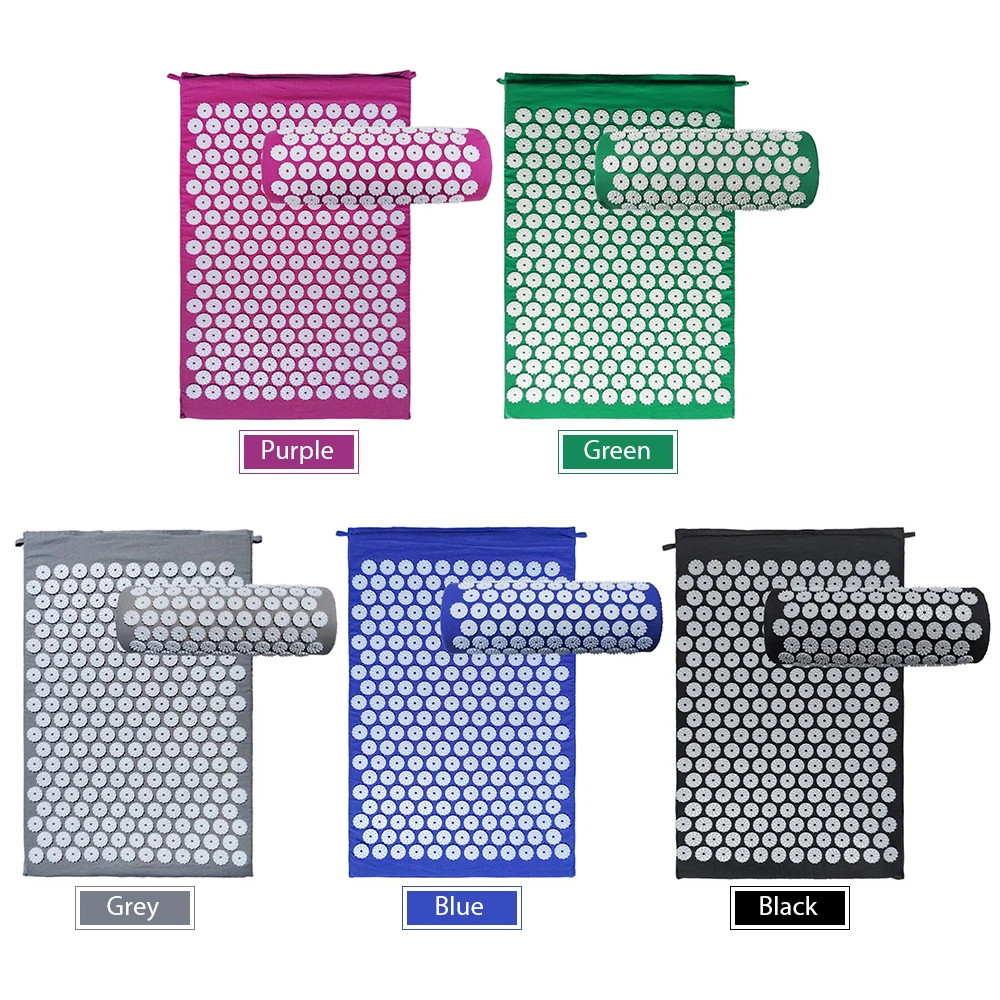 Акупрессурный коврик массажный для йоги фитнеса снятие стресса боли шипы