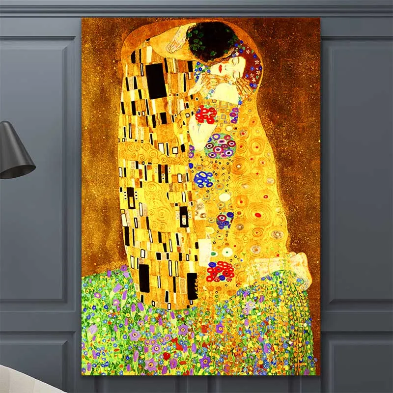 Настенная Картина на холсте Gustav Klimt Kiss с изображением знаменитой фигуры
