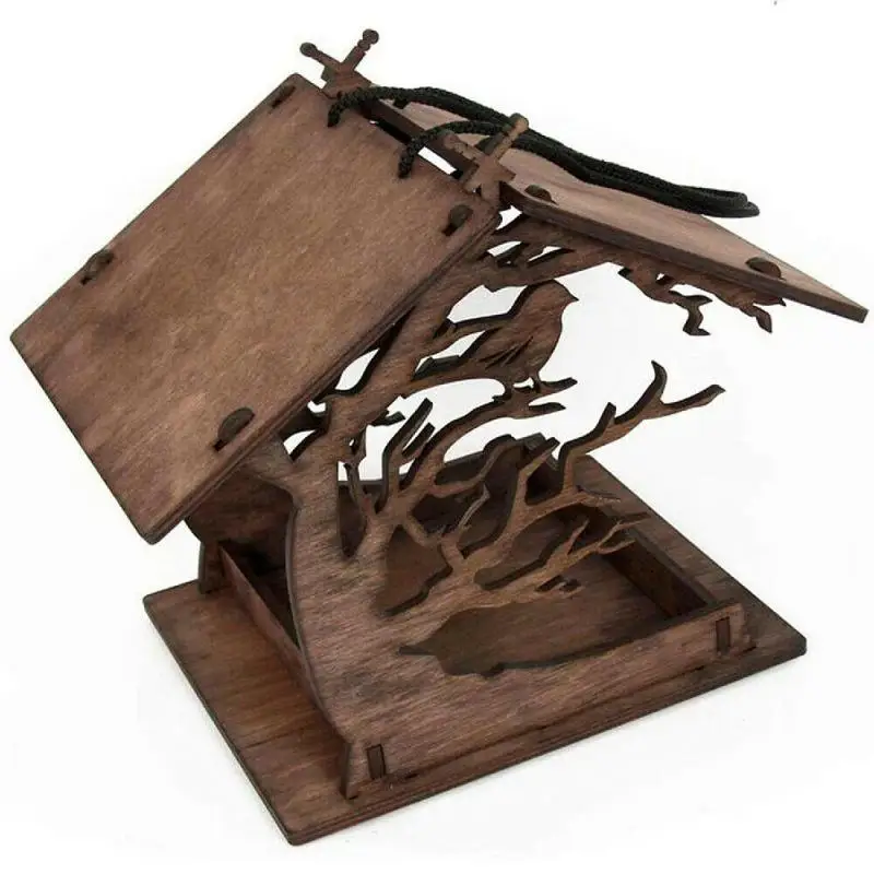 

Vintage Wood Attractive Wooden Birdhouse Garden Gifts Courtyard Villa Balcony Bird Feeder Outdoor Garden Decoration Dropping Hot