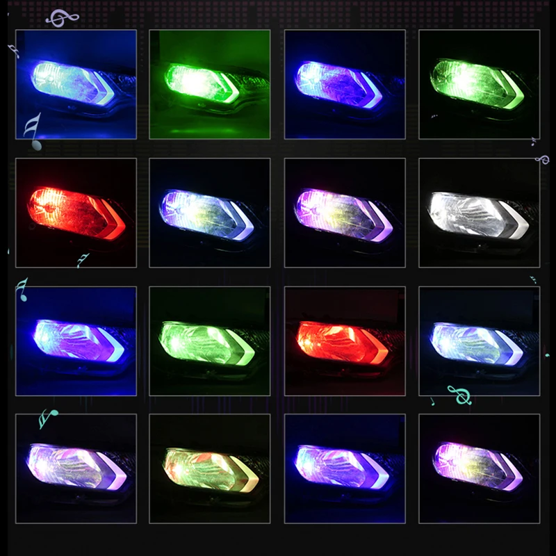 RGB H4 светодиодный H7 автомобильный головной светильник лампа многоцветная