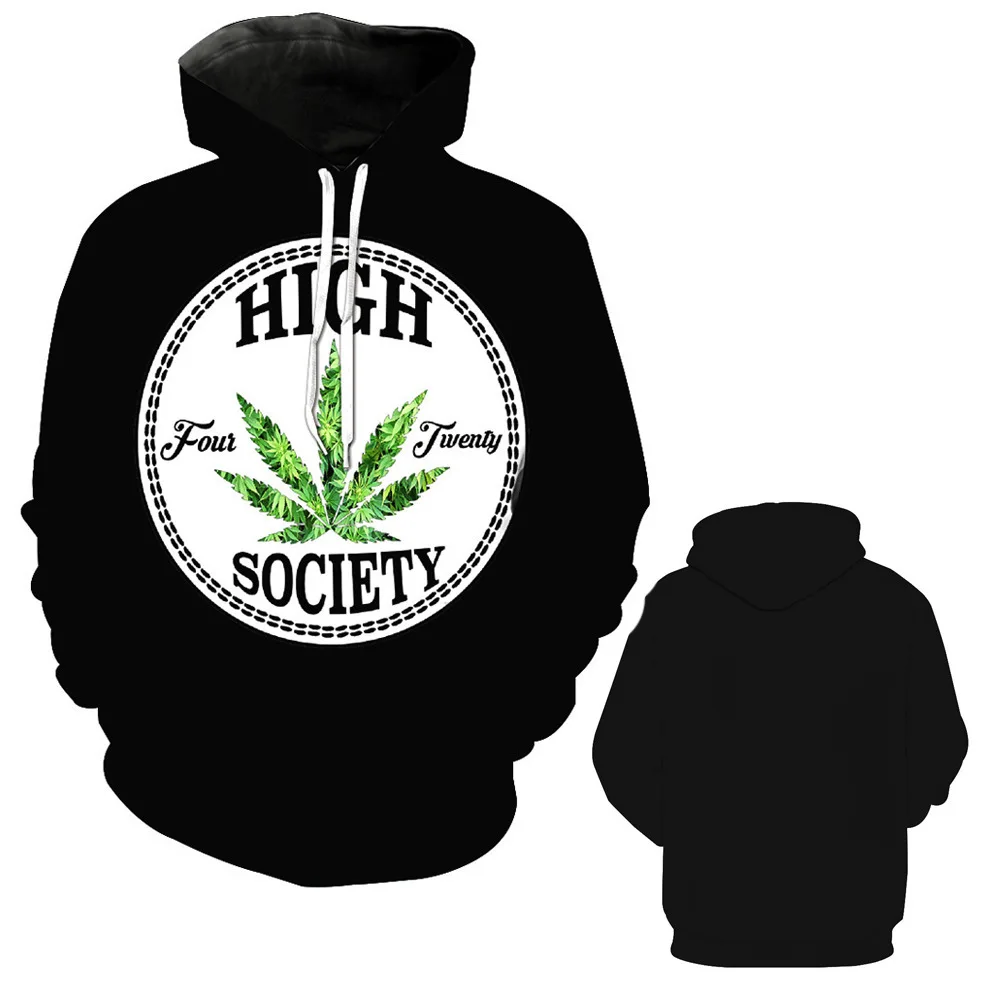 

Fall/Winter Men's Hoodie with Hooded Pocket 3D Printing