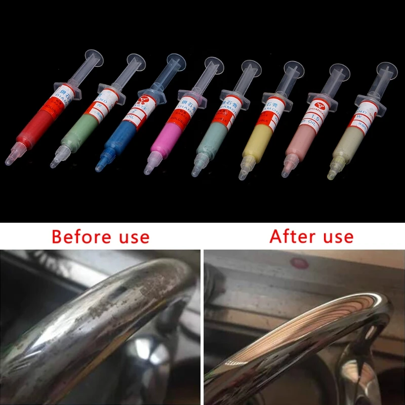 

8Pcs Diamond Polishing Lapping Pastes Compound Syringes Set 0.5-10 Micron Tools 652A