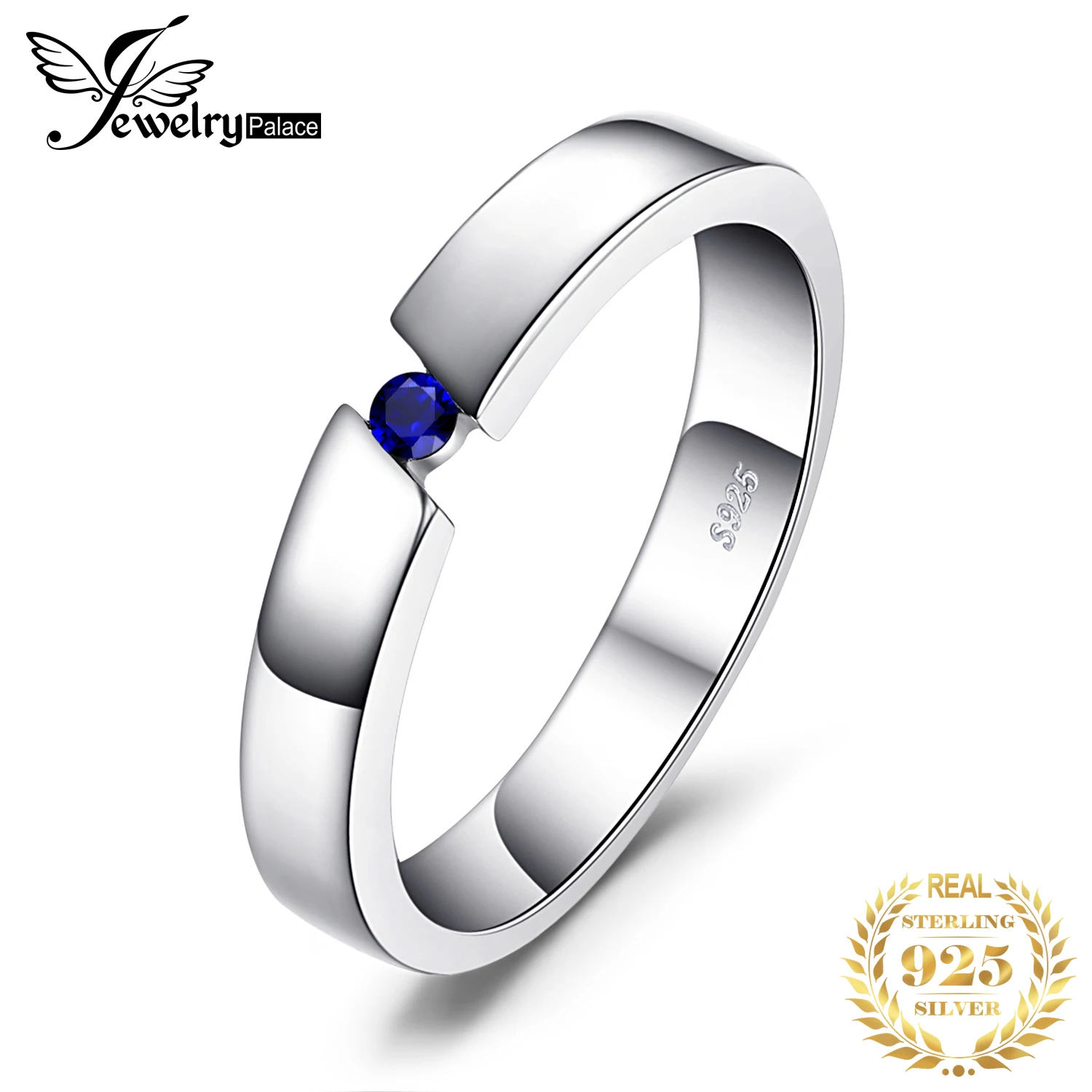 Женское кольцо с синим сапфиром JewelryPalace обручальные кольца вечности из
