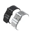 Миланская петля ремешок на запястье 18 мм 20 мм 22 мм 24 мм Универсальный браслет из нержавеющей стали браслет с розовой пряжкой