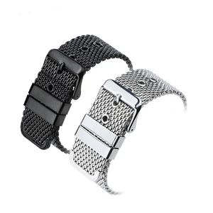 Миланская петля ремешок на запястье 18 мм 20 мм 22 мм 24 мм Универсальный браслет из нержавеющей стали браслет с розовой пряжкой