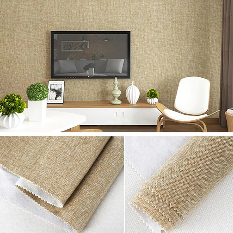 Современные Настенные обои из льняной кожи бесшовные 3d для спальни гостиной