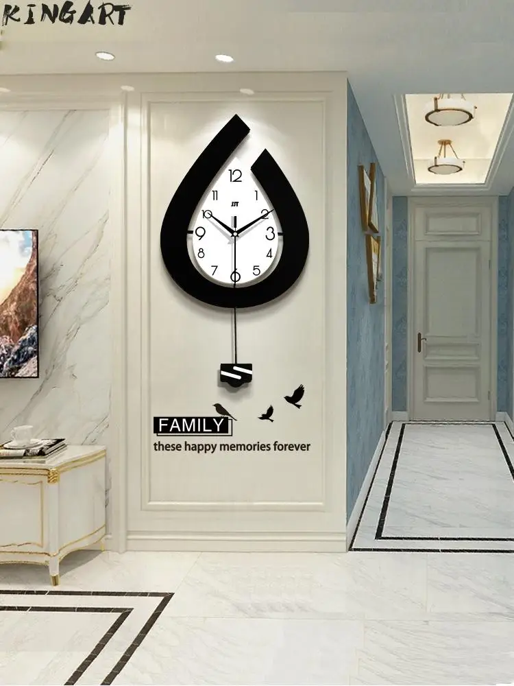 Большие деревянные настенные часы Европейский Тихий современный дизайн