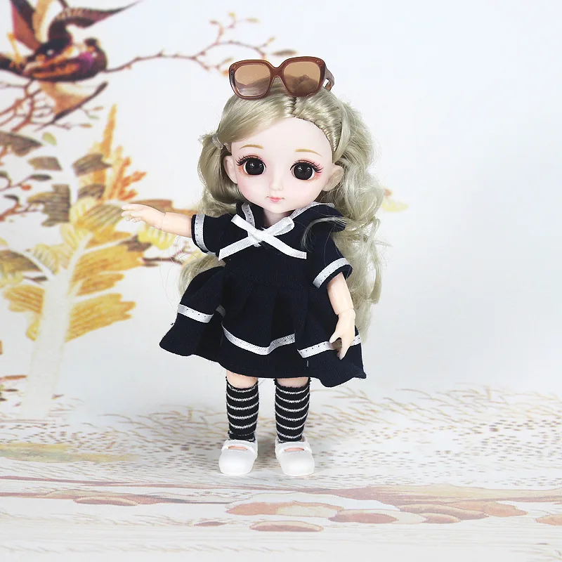 

Doll 13 Movable Jointed 1/12 16cm Bjd Dolls for Girls 3D Eye Dress Up Fashion Plastic Toys Lovely New Birthday Gift High Quality