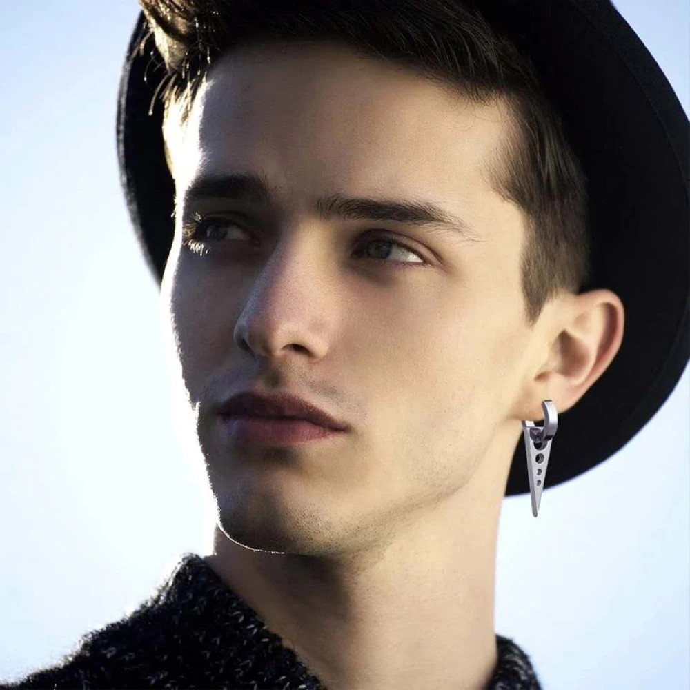 Женские и мужские серьги подвески из титановой стали в стиле панк геометрические