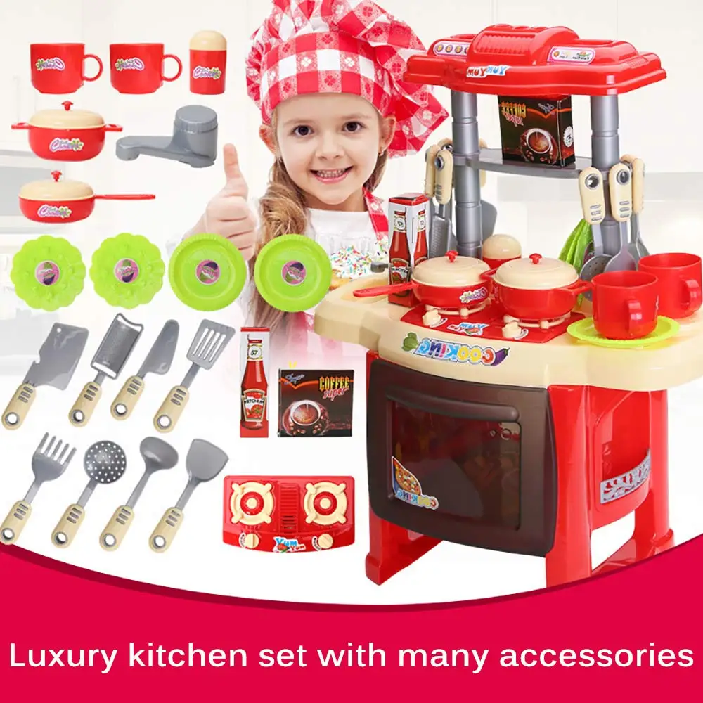 

Portable Electronic Children Kids Kitchen Cooking Girl Toy Cooker Play Set For Baby Pretend Play Toys Birthday Gifts