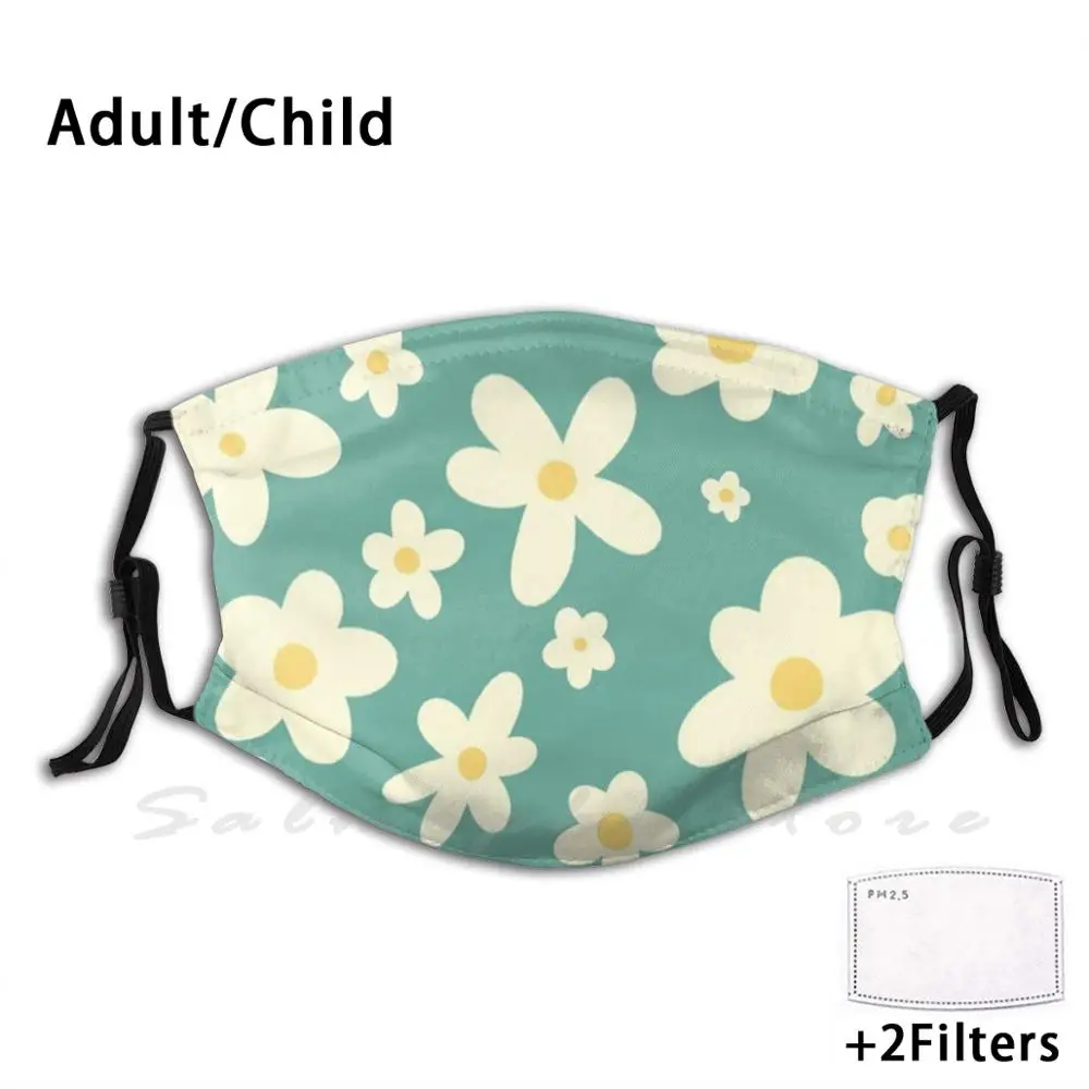 

Mask White Flowers Print Daisy White Flower Spring Mask Social Distancing Cute