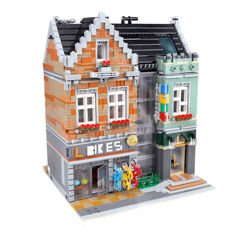 

MOC 10004 Street View Creative Series Toys Bike Shop Model Building Blocks Assembly Bricks Kit Christmas Birthday Gifts for Kids