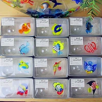 wholesale hand made mini murano glass tropical fish statues aquarium floating ball decorative pendant sea glass animal figurines