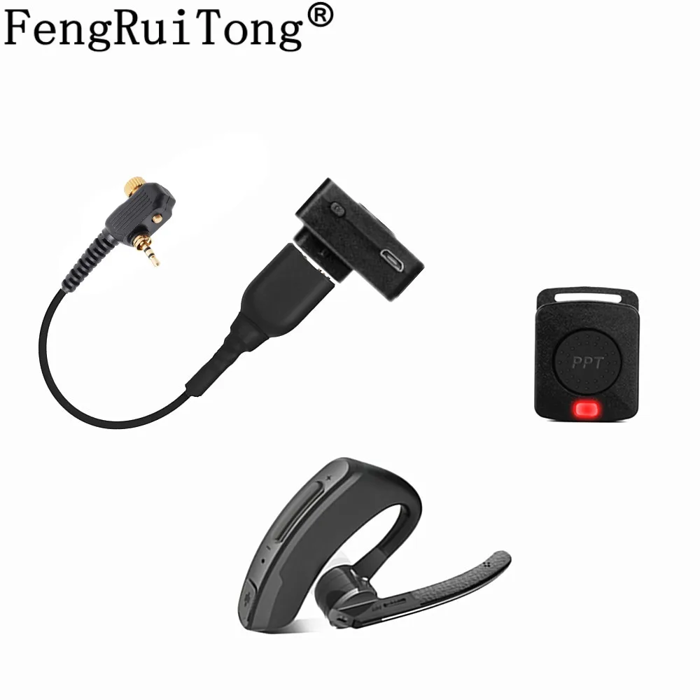 Wireless  Bluetooth PTT Mic Headset with Change Cable Adapter For Baofeng UV5R Motorola MTH850 MTH800 600 MTP850 MTS850 Radio
