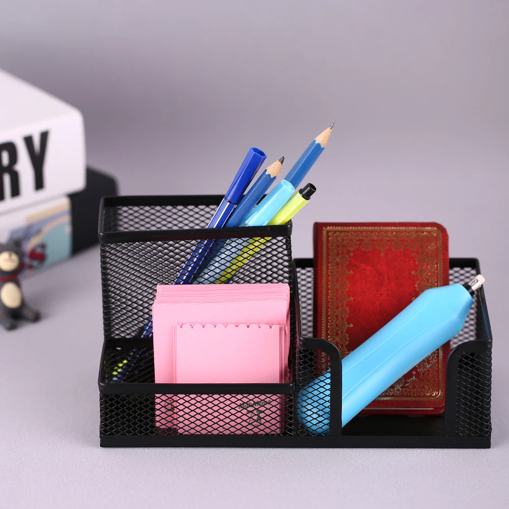 Держатель для ручек 3 отделения органайзер стола металлическая сетка офисный