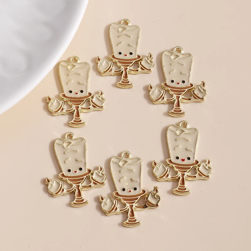 

10 шт./лот 19*25 мм Мультяшные эмалированные Подвески в виде свечей для изготовления ювелирных изделий ручной работы поделок «сделай сам» Ожер...