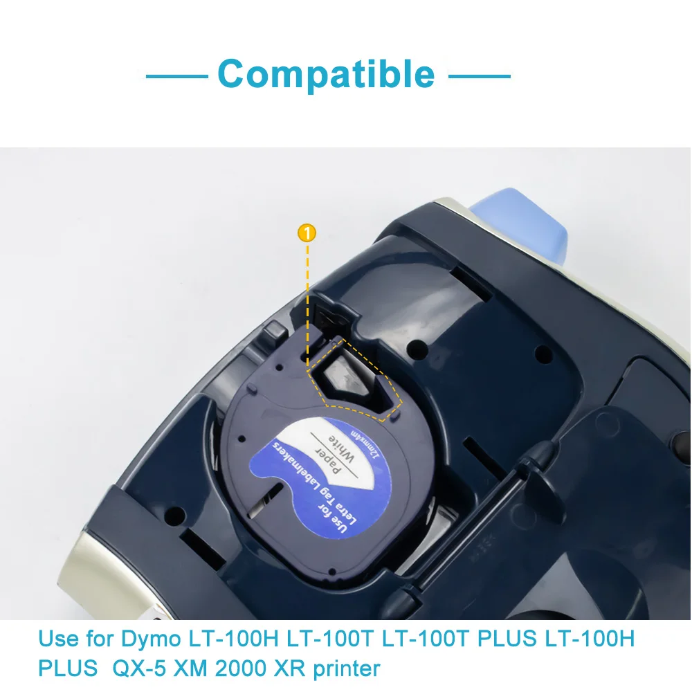 Absoonic 2PK для DYMO 91204 Label Maker черный на зеленом 12 мм ленточном кассете совместимый LT 100H