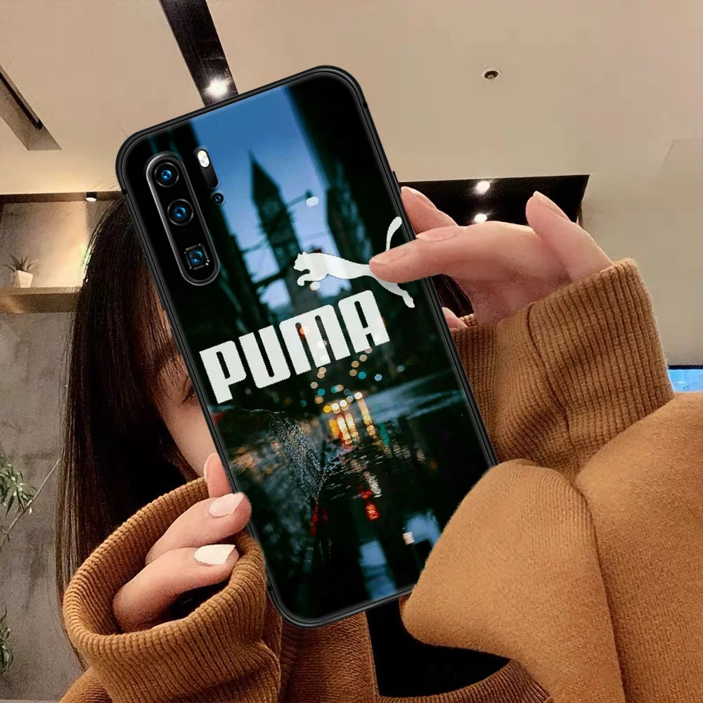 

Puma Sports Brand Phone Case For Huawei P Mate Smart 10 20 30 40 Lite Z 2019 Pro black Etui Fashion Coque Silicone Cover