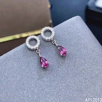 kjjeaxcmy fine jewelry 925 silver natural garnet new girl classic earrings hot selling ear stud support test chinese style