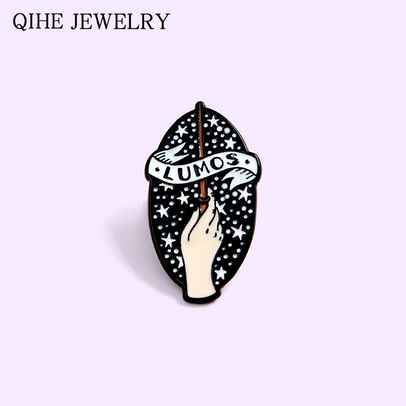

Spells Magic Wand Enamel Pin Witch Starry Hand Brooch For Women Men Clothes Lapel Pins Buckle Badge Wholesale Fashion Jewelry