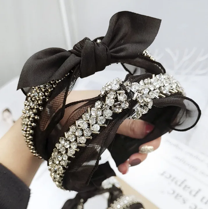 Женская Повседневная качественная повязка на голову Mishe001 с бисером Кружевная