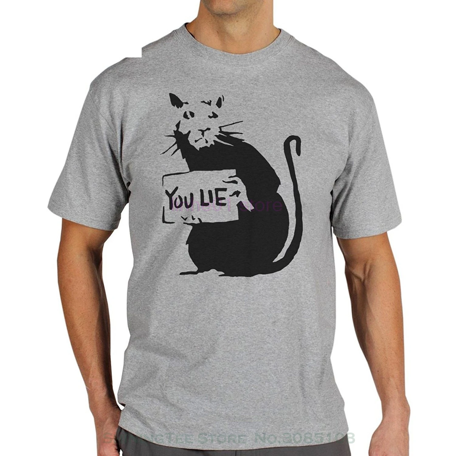 GILDAN футболка хипстер Harajuku брендовая одежда Rat By Banksy You Lie Качественная мужская Xl |