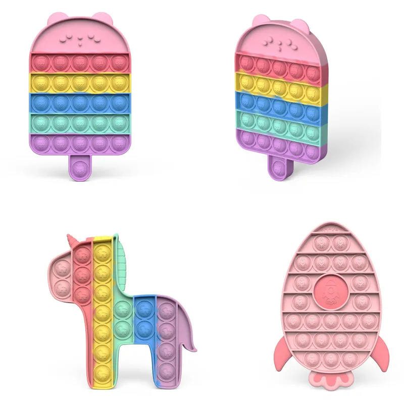 

Pop It Fidget Stresss Rainbow Bubble Macaroon Game Board Push Antistress Adult Children Sensory Toy Relieve Autism Free Shipping