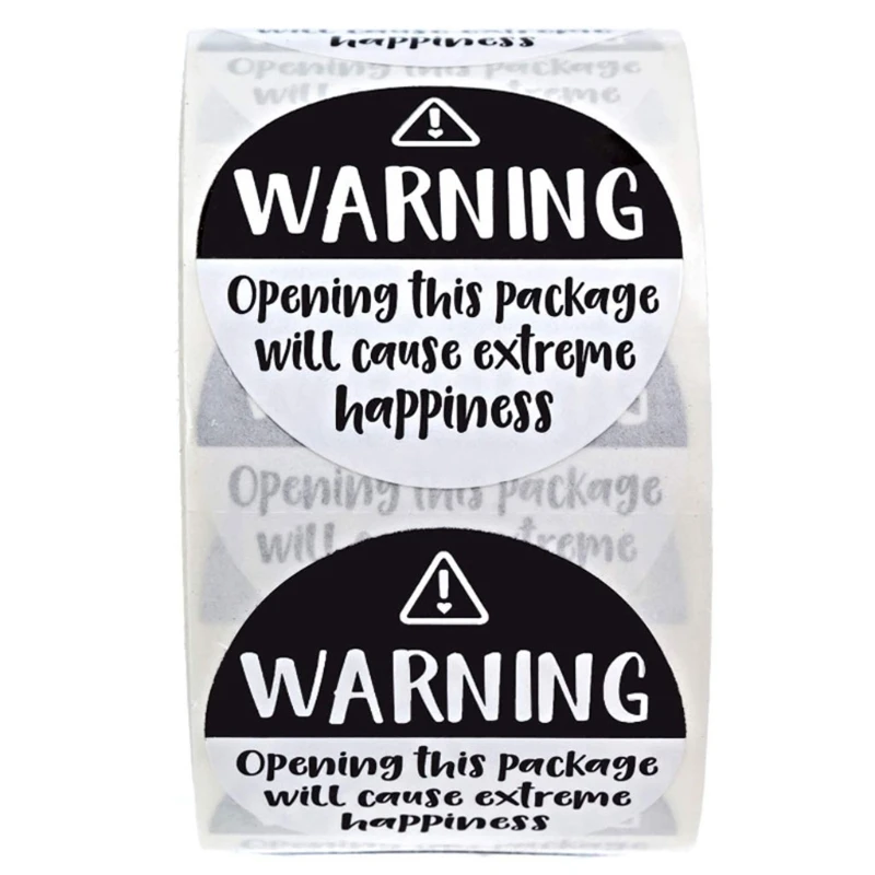 

500pcs Warnning Open This Package Will Cause Extreme Happiness Stickers 1.5 Inch Thanksgiving Day Sticker