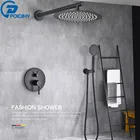 POIQIHY матовый черный смеситель для душа для ванной комнаты, настенный смеситель для душа, ручной распылитель с 81012 