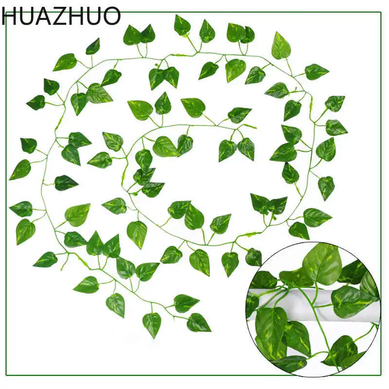 

2M Long Simulation Plants Green Ivy Leaf Fake Grape Vine Artificial Flower String Foliage Leaves Home Wedding Garden Decoration