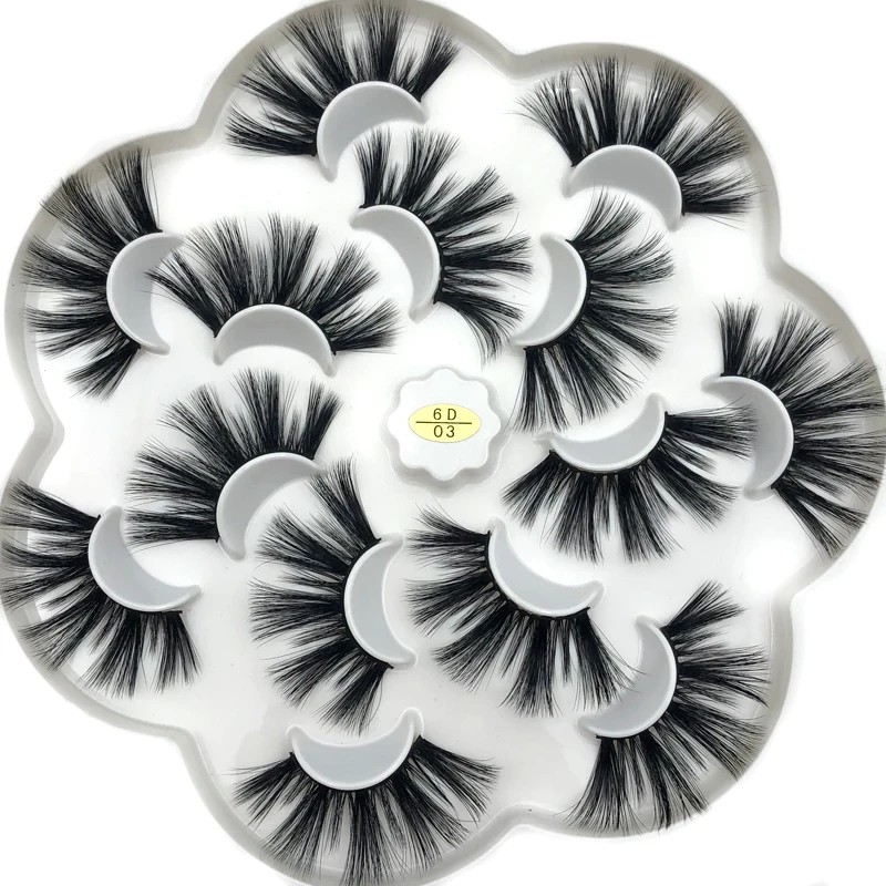 7 пар с фокусным расстоянием 25 мм 5D толстые Искусственные ресницы длинные макияж