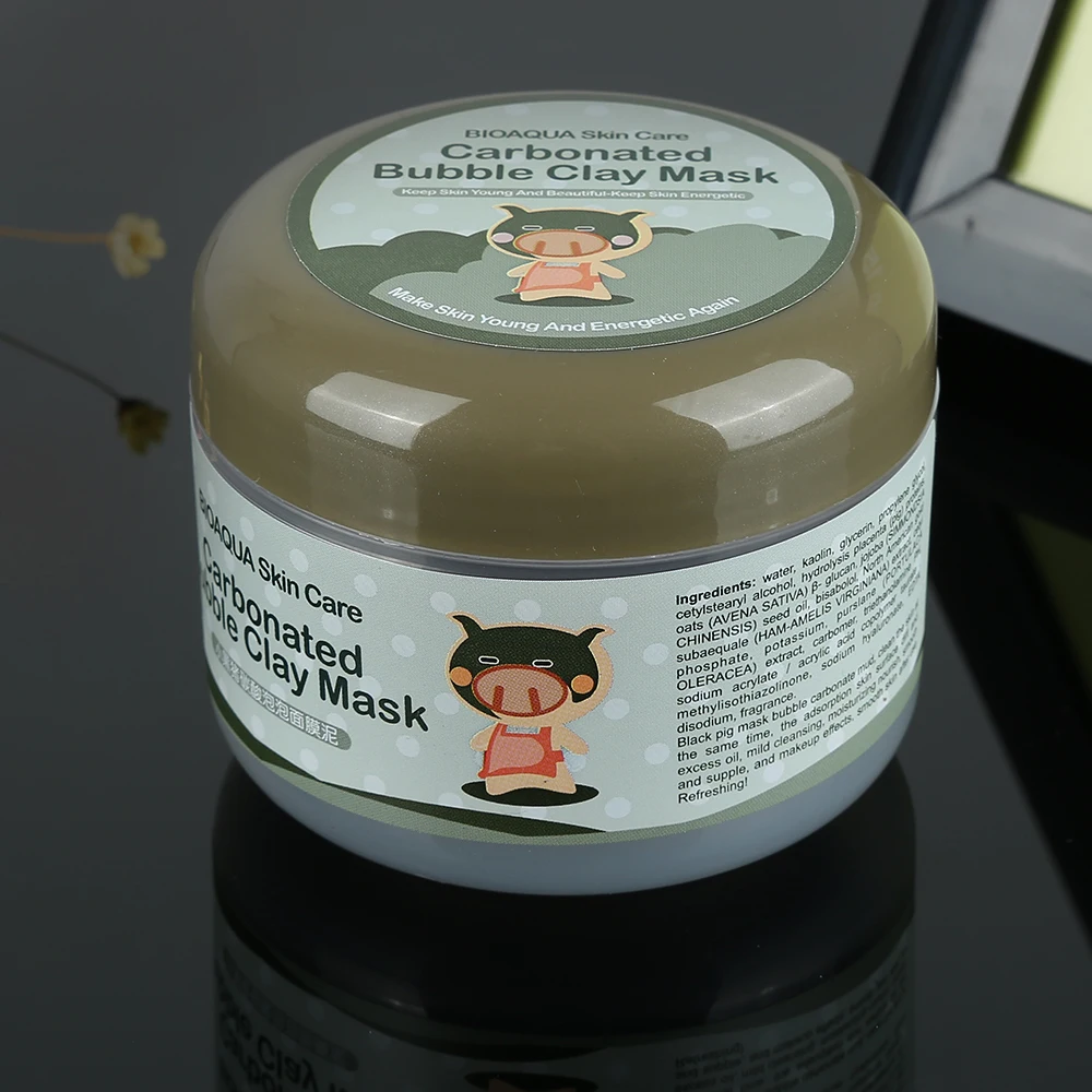 1pcs little Pig Pigskin Collagen Nourishing Mask Bioaqua Skin Care Sleep Treatment Whitening Bubble Carbonate Mud |