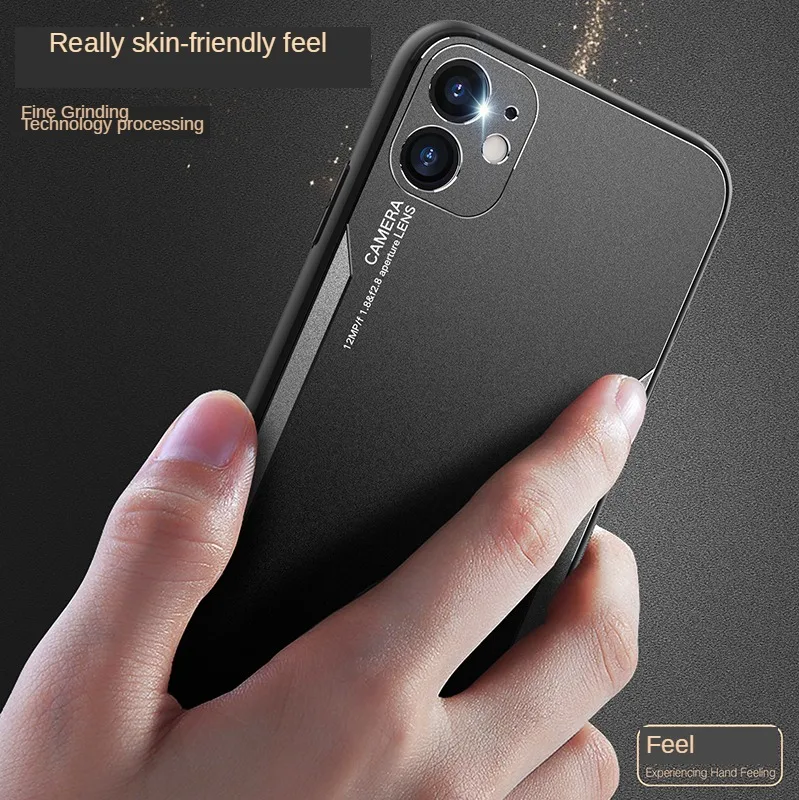 

Camera Protection Bumper Phone Cases For iPhone 11 11 Pro Max XR XS Max X 8 7 6 6S Plus Matte aluminium Shockproof Back Cover