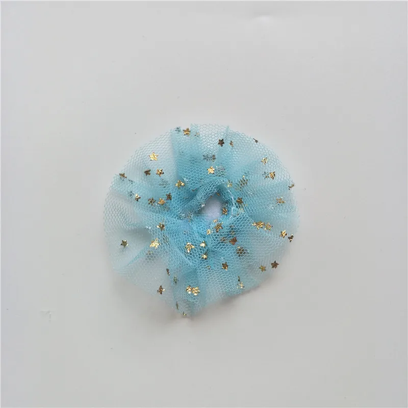 blue 6,5 см 30 шт./лот DIY ручной работы блестящий цветок мягкий аппликация для детей заколки для волос аксессуары - Цвет: blue